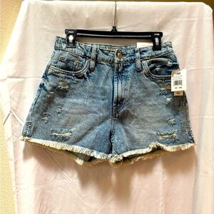 YMI Blue Jean Shorts with Distressed Frayed Hems